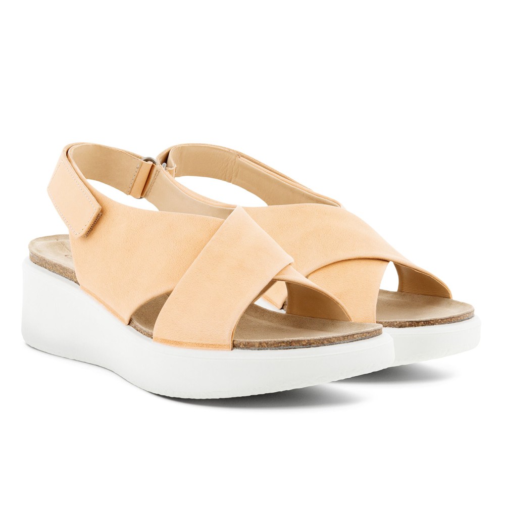 Sandalias Mujer - ECCO Flowt Wedge Cork - Beige - LAC941685